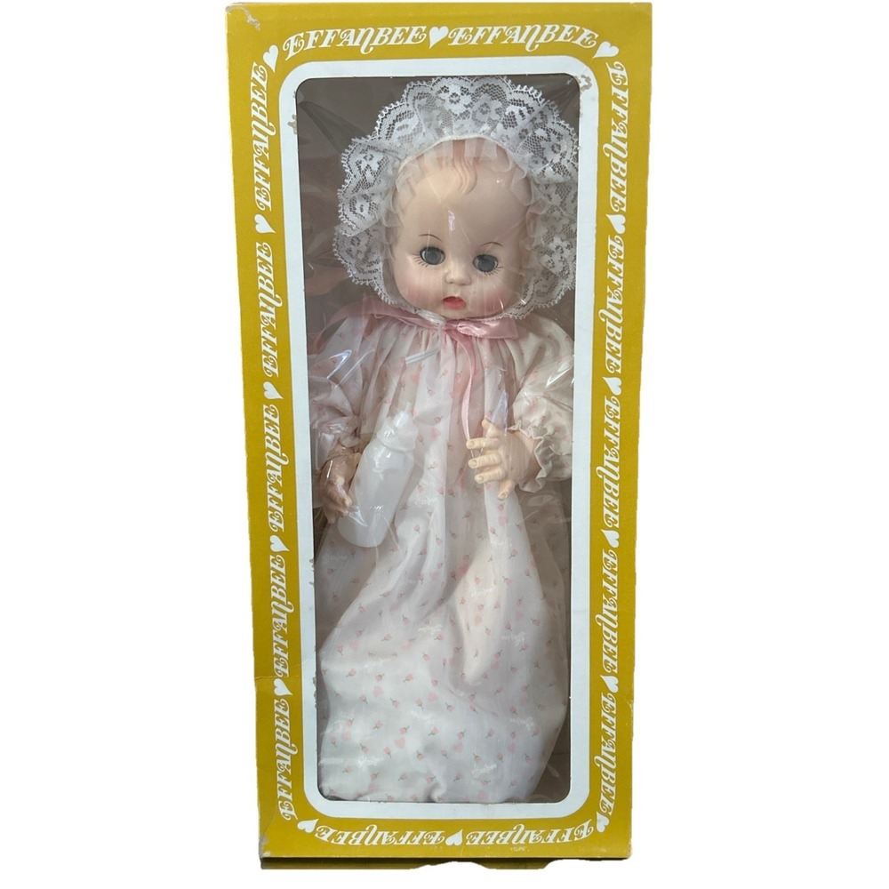 vintage effanbee baby doll Twinkie #2555, Spot On Dress ,  Bottle Was Sitting
